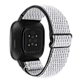 Miniatyrbillede 2 af 5: Til Fitbit Versa 4 / Sense 2 Universal Wave Nylon urbånd White Black