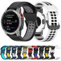 Miniatyrbilde 4 av 5: For Garmin Descent G1 / Coros Vertix 22 mm hurtigutløser dobbel rad silikonklokkerem White Black