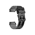 Miniatyrbillede 2 af 3: Rem til Garmin Fenix 7X 26Mm To-farvet Glat Stof Hurtigudløselig Silikone Urrem Sort Grå