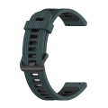 Miniatyrbillede 2 af 5: Til Garmin Vivoactive 3 Music 20 mm lodret mønster tofarvet silikoneurrem Olive Green - Black