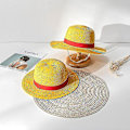 Pikkukuva 2 / 5: Luffy Straw Hat One Piece Cosplay Cap Anime Sun Beach Hatut Halloween Performance -asu