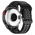 Miniatyrbillede 2 af 5: Til Garmin Enduro / Coros Vertix 2 26mm Quick Release Double Row Silicone Watch Band Black Grey
