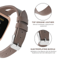 Miniatyrbilde 5 av 5: For Fitbit Versa 2 Leather Middle Opening Watch Band Powder Gray
