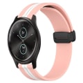 Miniatyrbillede 1 af 5: Til Garmin Garminmove Style 20 mm foldemagnetisk lås Silikone urbånd Pink-White
