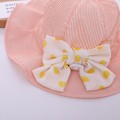 Miniatyrbild 2 av 2: Stor rosett Baby Bucket Hat Print Randig Solhatt för flickor för pojke pink