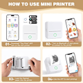 Miniatyrbilde 4 av 5: Mini Termisk Skriver, Trådløs Etikettskriving med Bånd, Kompatibel med iOS og Android Hvit