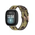 Universal Nylonvävd Canvas Klockarmband VCU för Fitbit Versa 4 / Sense 2 Yellow Stripes