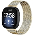 Miniatyrbild 1 av 5: För Fitbit Versa 4 / Versa 3 20 mm Milanese Magnetic Metal Split Watch Retro Gold