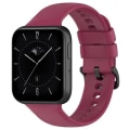 Miniatyrbild 1 av 5: För Oppo Watch 3 Pro Solid Color Soft Silicone Watch Band Wine Red