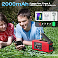 Miniatyrbild 3 av 5: Nödhandvevradio USB-laddningsbar Solladdning Lämplig för utomhusnödsituationer 2
