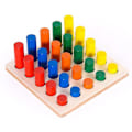 Miniatyrbild 1 av 4: Träsorteringsspel Staplingsleksak Färgade geometriska block Montessori Sensoriskt leksak 25pcs A