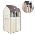 Miniatyrbilde 2 av 5: Hengende klespose klespose arrangør oppbevaring, klesstativdeksel Beige 60x48x120