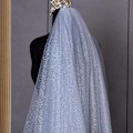 Miniatyrbilde 1 av 2: Bryllup Glitter Brudeslør Champagne Paljetter Bryllupstilbehør white 75CM