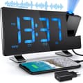 Radio Reveil Projection Ceiling, Reveil Projector Ceiling med FM-radio, Stor Led Cran Display 12/24h Usb Ladeport Dual Luminos frontlykter