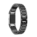 Miniatyrbilde 3 av 5: Klokkebånd med diamantbesatt solid rustfritt stål for Fitbit Charge 2 Black