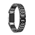 Miniatyrbillede 3 af 5: Diamantbesat urrem i massivt rustfrit stål til Fitbit Charge 2 Black