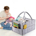 Miniatyrbilde 5 av 5: Baby Bleie Organizer Caddy Filt Endring Bleie Barn Oppbevaring Bæreveske Grå