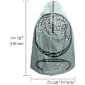 Pikkukuva 4 / 5: Patio Hanging Egg tuolin cover, Kestävä Kevyt Vedenpitävä Egg Swing Tuolin Cover Vetoketjulla Sopii useimpiin ulkokäyttöön tarkoitetuille Single Swing Egg Tuolin pölysuojalle