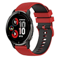 Miniatyrbillede 1 af 5: Til Garmin Venu 2 Plus 20mm Ternet Tofarvet Silikone Urrem EWC Red-Black
