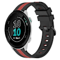 Miniatyrbillede 1 af 5: Til Garmin Forerunner 55 20 mm lodret tofarvet silikoneurrem Black-Red