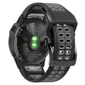 Miniatyrbillede 5 af 5: Til Garmin Fenix ​​6 Quick Release dobbeltrækket silikoneurrem Black Grey