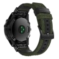 Miniatyrbild 3 av 5: Watch av canvas och läder för Garmin Fenix5x Plus Fenix3, handledsrem Storlek: 150+110 mm Army Green