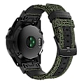 Miniatyrbillede 3 af 5: Lærreds- og læderurrem til Garmin Fenix5x Plus Fenix3, håndledsrem Størrelse: 150+110 mm Army Green