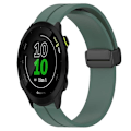 Miniatyrbillede 1 af 5: Til Garmin Forerunner 55 20mm Solid Color Magnetic Clasp Silikone urrem Olive Green