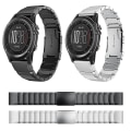 Miniatyrbillede 3 af 5: Til Garmin Fenix ​​3 Hr 26mm Tortoise Shell rustfrit stål urbånd Black