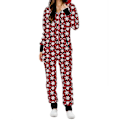 Miniatyrbilde 3 av 5: Dame Jul Onesie En-delt Glidelås Jumpsuit Hoodie Playsuit Pyjamas Xmas Nattøy Loungewear Snowflake Plaid XL