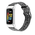 Miniatyrbild 1 av 5: För Fitbit Charge 5 Nylon Canvas Watch Band Black Grey