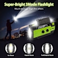 Miniatyrbillede 3 af 5: Nødradio med håndsving 4000Mah Bærbar Solar Am/Fm Vejrradio /Grøn