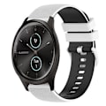 Miniatyrbillede 1 af 5: Til Garmin Garminmove Style 20 mm ternet tofarvet silikoneurrem White-Black