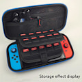 Miniatyrbild 3 av 3: Fyrhörnsskyddsväska för spelmaskin Förvaringsväska Skyddande hårt skal Resväska Bärväska För Gamepad Switch Konsoltillbehör Blue zipper