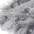 Miniatyrbild 4 av 4: Lång Tutu-kjol i tyll för kvinnor 3d-blombroderi Enfärgad midi- mesh med hög midja Gray