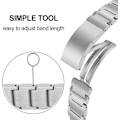 Miniatyrbilde 4 av 5: Titaniumsbånd for Galaxy Watch Ultra 47mm, Ett Klikk & Ingen Glippe Klokkereim Integrert Spennestropp for Galaxy Watch Ultra 47mm (2024) Sølv