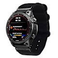 Miniatyrbild 1 av 5: För Garmin Fenix ​​7 Tre-ring stålspänne Nylon watch Black