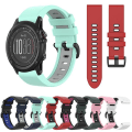 Miniatyrbilde 2 av 4: For Garmin Fenix ​​3 26 mm silikon sportsklokkerem i to farger Black-Blue