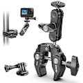 Pikkukuva 2 / 5: Super Clamp Camera Clamp Mount Monitor 360∼ Ballhead Magic Arm Double Ball Head Adapteri