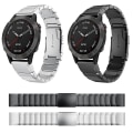Miniatyrbilde 3 av 5: For Garmin Fenix ​​6x Sapphire 26mm Tortoise Shell rustfritt stål klokkebånd Sliver
