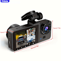 Pikkukuva 4 / 5: Autokamera 4K 1080P Full HD Auton Ajotallennin 3-Kanavainen Autokamera Infrapuna Yönäöllä