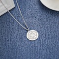 Miniatyrbillede 3 af 4: Dawapara Fortune Wheel Agla Inri Rustfrit Stål Mænd Halskæde Salomon Rigdom Amulet Michael Uriel Raphael Gabriel Ærkeengel Segl