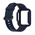 Pikkukuva 2 / 5: Xiaomi Redmi Watch/redmi Watch 2/mi Watch Lite/mi Watch Lite 2 älykellohihna pehmeä silikoni ranneke kellokuorella 1 Navy Blue