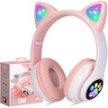 Pikkukuva 1 / 4: Auscultadores Bluetooth True Wireless Auscultadores LED Light Up Kids Bluetooth em orelha com/Microfone rosa