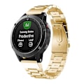 Miniatyrbillede 1 af 4: Til Garmin Fenix ​​5s 20mm Tri-perle rustfrit stål urbånd Golden