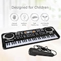 Miniatyrbillede 4 af 5: 61 tangenter Elektronisk Orgel Usb Digital Keyboard Klaver Musikinstrument Børnelegetøj med mikrofon Black