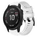 Miniatyrbilde 1 av 5: For Garmin Fenix ​​6s Pro metallspenne ensfarget silikonklokkerem White