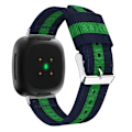 Pikkukuva 2 / 5: Fitbit Versa 4 / Sense 2 Universal Stripe Nylon watch Blue Green Blue