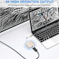 Miniatyrbild 5 av 5: Typ C Adapter, USB 3.1 Hub (usb-c Thunderbolt 3 Port-kompatibel) Till USB 3.0 HDMI Typ C hona Laddare Adapter Converter kompatibel med Macboo Gold