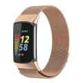 Miniatyrbilde 1 av 5: Milano Magnetic Metal Watch Band For Fitbit Charge 5 Rose Gold